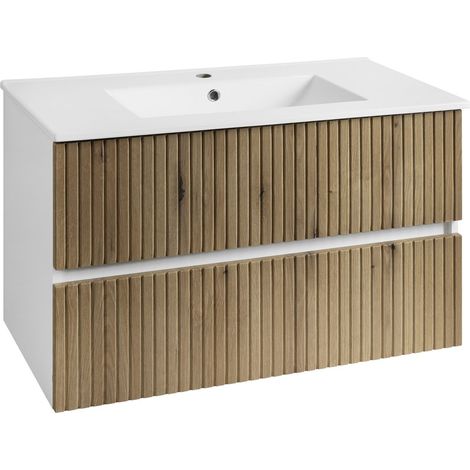 PANEDA STRIP Meuble sous-vasque 89,5x55x45,2cm, chêne emporio (1/4)