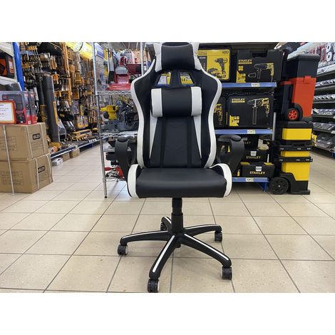 Poltrona Gaming Professional colore bianco ruote girevoli antiscivolo M0826-08 (1/5)