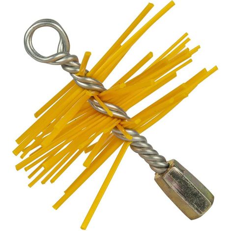 Chimney Sweeping Hedgehog Polypropylene Diameter 120 mm Galvanised Metal Connector Yellow Suitable for All Types (1/5)