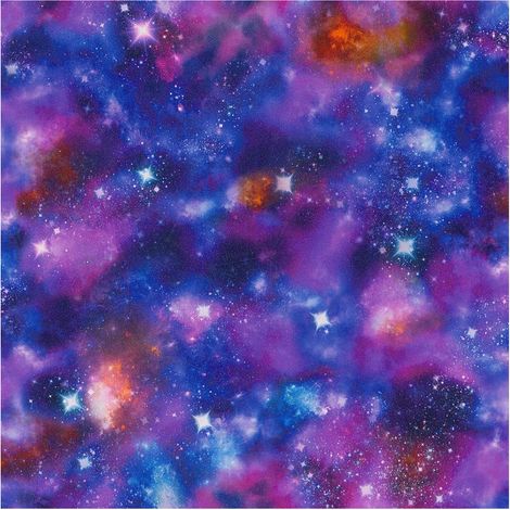 Glow In The Dark Wallpaper Galaxy Space Stars Kids Bedroom Purple Blue Glitter (1/4)