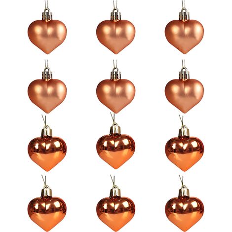 Ornement En Forme De Coeur - 5 cm - Résistant Aux Chocs - Finition Brillante Et Mate - Pour Décoration De Saint-Valentin, Mariage, Anniversaire, Fête À La Maison - Lot De 12 (1/5)