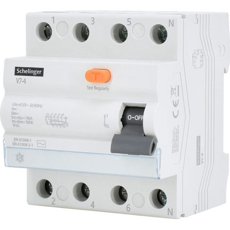 Disjoncteur différentiel AC 4P 40A 30mA - Protection électrique - Rail TH35 - IP20 (1/5)