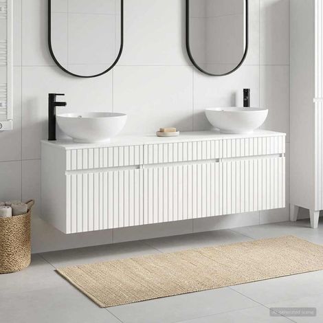 vidaXL Bathroom Cabinet Set 3 pcs High Gloss White 49 x 44.5 x 66.5 cm (1/5)