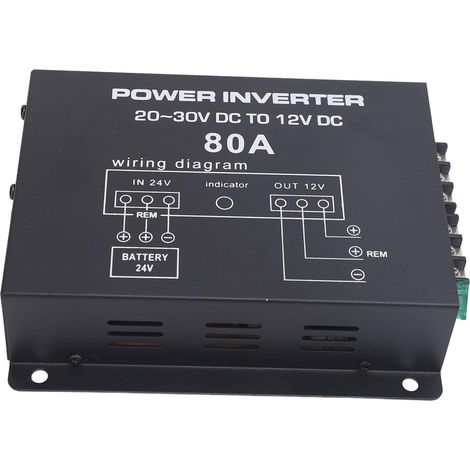 Convertisseur de Réducteur de Puissance 24V à 12V, Transformateur de Tension de -Bows avec Deux Ventilateurs pour Voitures, Camions, VR, VUS, Bus, Audio, Caméras (80A) (1/5)