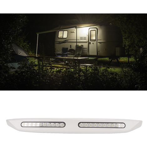 Barre lumineuse RV 20 LEDs étanche 12V pour camping-cars, bateaux, porches et auvents - Blanc