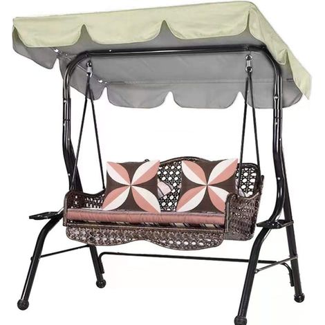 Housse de protection d'extérieurpour Balancelle de Jardin Imperméable en Toit de balançoire Canopée(Beige, 195×125×15cm)-trois places (1/5)