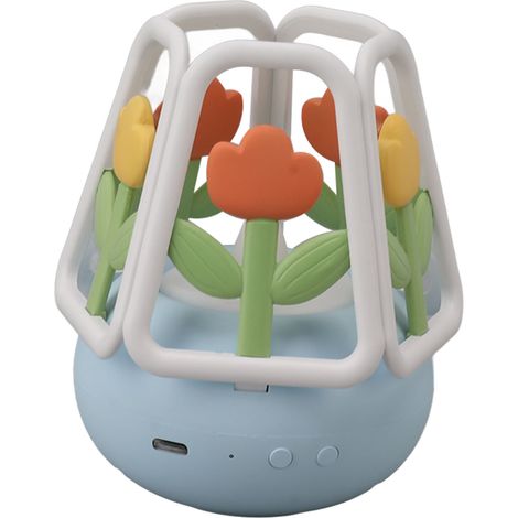 Silikon-Nachtlicht im Tulpen-Design mit LED-Beleuchtung, 5 Leuchtmodi und 1200-mAh-Akku für Schlafzimmer und Zuhause, Blau (1/5)