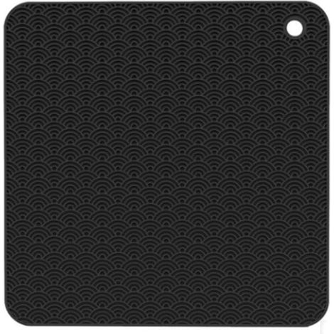Tapis carré en silicone noir, résistant à la chaleur, manique (1/5)