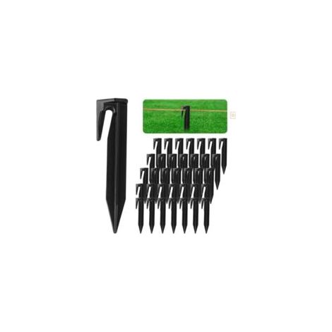 Lot de 100 piquets de fixation pour câble périphérique de tondeuse robot – Plastique résistant aux intempéries – Stabilité optimale pour surfaces dures
