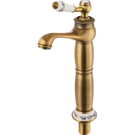 Robinet de salle de bain en or, design vintage, installation facile (1/2)