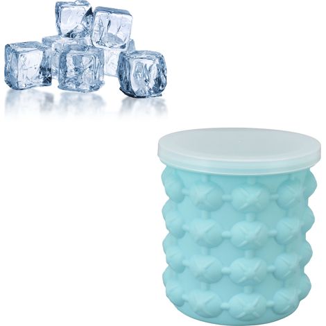 Seau à glace en silicone pour boissons, champagne, vin rouge, bière, bar extérieur, machine à glaçons ronde, seau à vin, grand seau à glace (1/5)