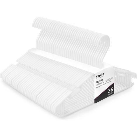 Lot de 36 cintres pour vêtements d'enfants, en plastique antidérapant, ronds et peu encombrants, pour un rangement optimal des vêtements d'enfants. (1/5)