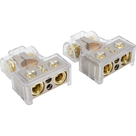 Lot de 2 connecteurs de bornes de batterie 0/2/4/6/8 AWG avec cales et capuchon de protection pour voitures, caravanes, camping-cars, camions et pick-ups (1/5)