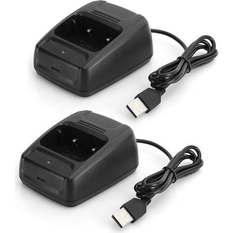 Lot de 2 talkies-walkies interphone pour Baofeng BF666S/BF777S/BF888S, chargeur USB avec indicateur de charge (1/5)