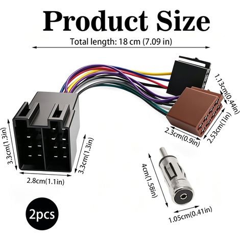 SET Adattatore universale per autoradio A200 - ISO 16 pin a ISO con antenna DIN + prolunga - Installazione semplice e veloce - Materiali di alta qualità (1/5)