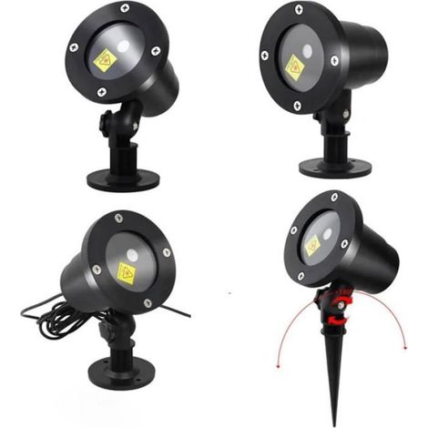 Projecteur lumineux de Noël extérieur - - Éclairage LED étoilé - Rouge et vert - Décor paysager (1/4)