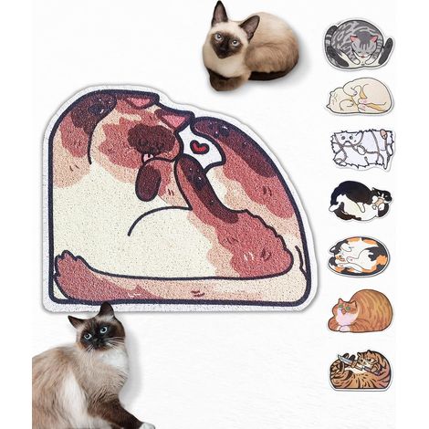 Tapis de litière pour chat - 76,2 x 50,8 cm - Taille L - Pour litière mignonne - Chat Point (1/5)