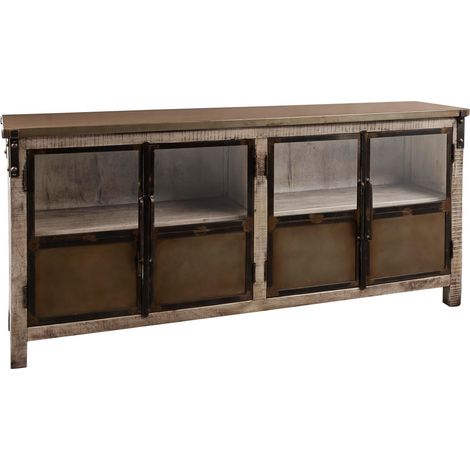 credenza in legno di Mango 180x40x90 marrone laccato HEAVY INDUSTRY 250 (1/3)