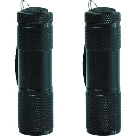 Mini lampe torche à revêtement en caoutchouc avec bandoulière, portable, idéale pour le camping et la randonnée, noire.2Article (1/5)