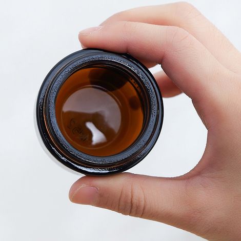 Pot de cosmétique en verre anti-lumière 50g avec couvercle anti-fuite pour crème, lotion, poudre (1/5)