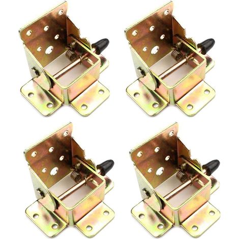 Lot de 4 charnières autobloquantes à forte capacité de charge, en fer, pour pieds de table pliants (outils de pliage) JIKAIX (1/5)