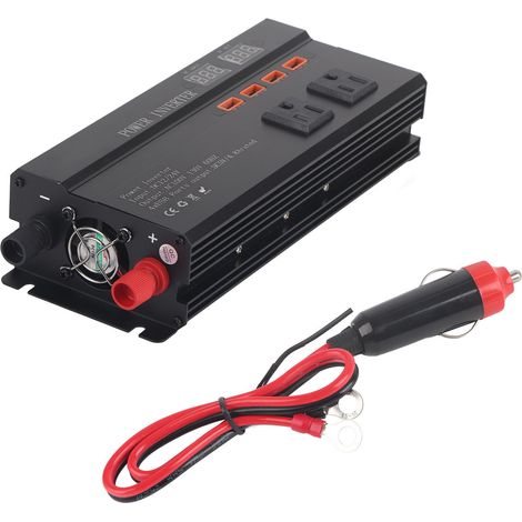 Onduleur voiture 900W DC 12/24V vers AC 110V avec convertisseur, chargeur USB, adaptateur et écran LCD (1/5)