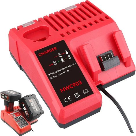 M12 & M18 Batterie Schnelle Ladegerät Ladegerät Für Milwaukee M12-18C 12V-18V 48-59-1812 M12-18FC (1/5)