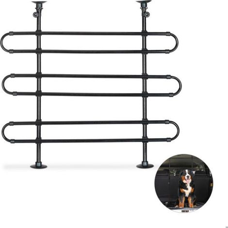 Grillage Pour Chien - Protection Coffre Voiture Réglable Hauteur Largeur - Acier Plastique Noir - 79 x 120 x 83 cm - 1 Pièce (1/5)