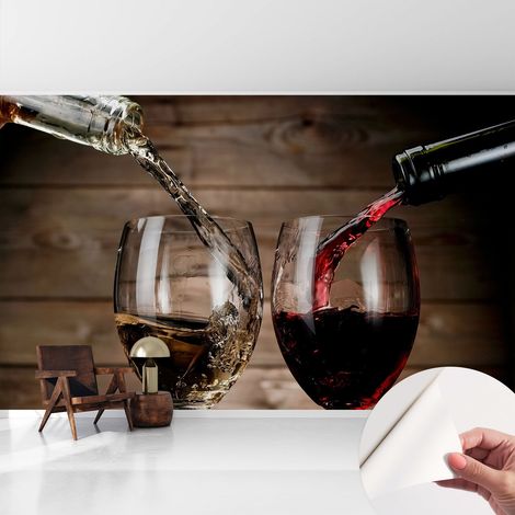 Fotomurale adesivo - parete decorativa - decorazione casa - stile moderno parete - Bicchieri di vino 416x254 cm (1/5)