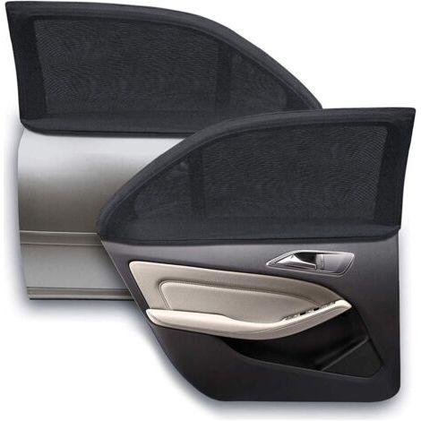 Pare-Soleil Voiture Bébé,2 Pièces Chaussette Voiture Soleil par Bloquer Les Rayons UV par Protege Soleil Voiture Arrière Enfants et Animaux (Noir) (XL)