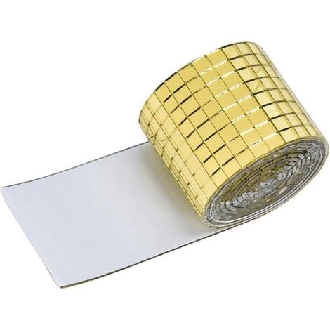 Autocollants muraux en mosaïque dorés 4100cm 1 autocollants de décoration intérieure cuisine salle de bain autocollants miroir en verre (1/4)