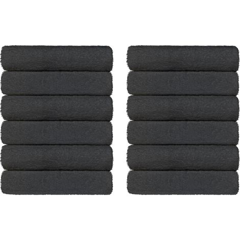 Set Asciugamani Bagno 100% Cotone Super Assorbenti Telo Doccia Spugna Professionali Salvietta Lavetta Viso Asciugamano Salviette Teli Asciugamano Ospite Qualità Hotel Lavette 12 Asciugamani - GrigioSc