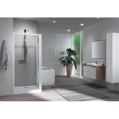 Paroi de douche pivotante H190 cm extensible de 68 à 72 cm passage 49 cm - Novellini