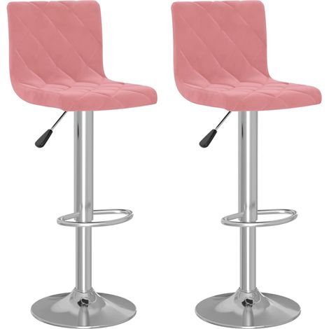 Maison Exclusive - Sgabelli da Bar 2 pz Rosa in Velluto (1/5)