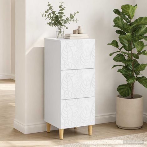 Mobile con Cassetti Bianco Lucido 33 x 34,5 x 90 cm vidaXL (1/5)