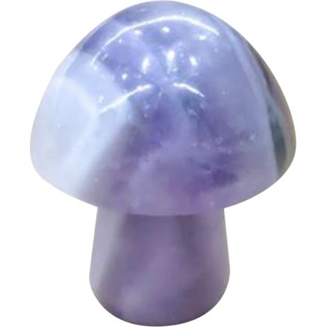 Mini Champignon En Pierre Naturelle - Cristal Rose Quartz Et Améthyste Poli - Décoration Aquarium Et Pot De Fleurs - Lot De 1 (1/5)