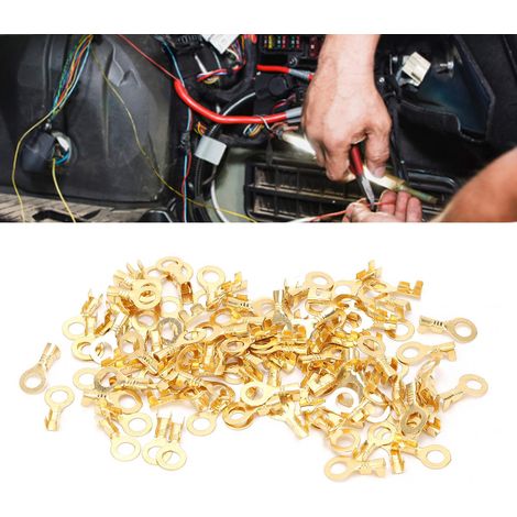 100 connecteurs à œillet M5 5,2 mm, bornes nues à sertir à froid (1/5)