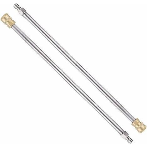 Lot de 2 Rallonge Nettoyeur Haute Pression, 17″ Outils de Nettoyage Lance Rechange avec Raccord Rapide 1/4 pour Nttoyeur Haute Pression, Pistolet, Machine de Nettoyage (1/4)