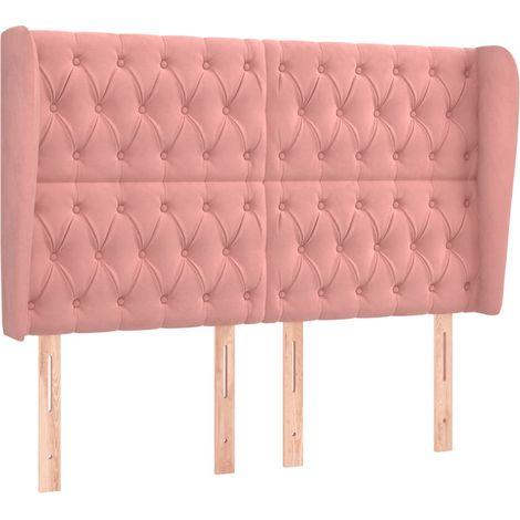 Maison Exclusive - Testiera ad Orecchio Rosa 147x23x118/128 cm in Velluto (1/5)
