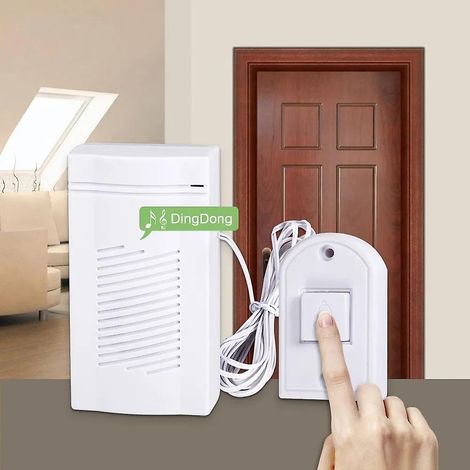 Sonnette filaire d'accueil pour invités, sonnette économe en énergie de haute qualité, simple et élégante, bouton de sonnette de sécurité pour la maison et les magasins. (1/5)