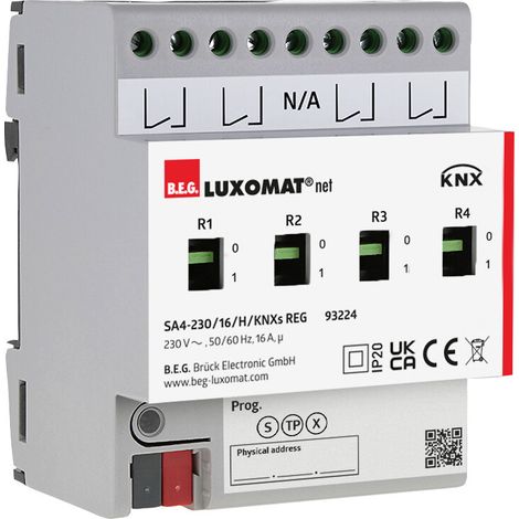 SA4-230 / 16 / H / KNXs REG-Actionneur de commutation KNX Secure LUXOMATnet 93224 (1/3)