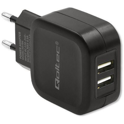 Qoltec Wandladegerät 17W 5V 3,4A 2xUSB (1/5)