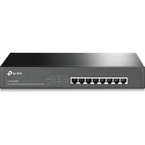 TP-Link TL-SG1008MP Unmanaged Gigabit Ethernet (10/100/1000) Power over Ethernet (PoE) 1U Schwarz (1/5)