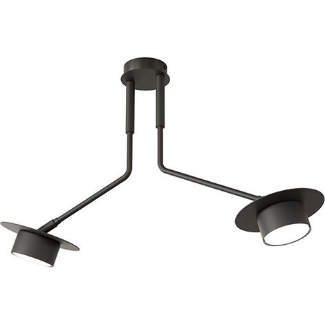 Plafoniera Minimal Cerere Acciaio Nero 2 Luci Gx53 Ip20 (1/5)