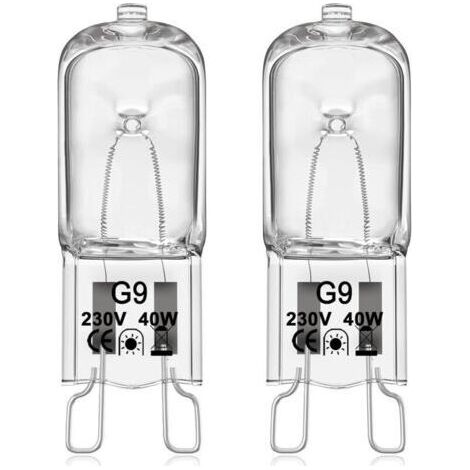 Ampoule G9 Pour Four Halogène G9 Oven 40W 230V Ampoule à Tolérance de 300°C 2 Pack (1/5)