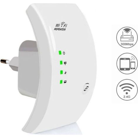 Weiteres Zubehör für die Hausautomation: WLAN-Repeater, leistungsstarker WLAN-Verstärker, WLAN-Extender N300, WLAN-Signalverstärker, 1 Ethernet-Anschluss, Reichweite bis zu 200 m², kompatibel mit alle
