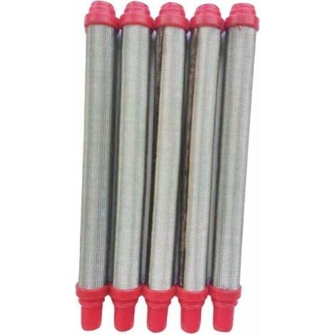 Lot de 5 filtres en maille pour pistolet à peinture Wagner Airless en acier inoxydable 304. rouge.10310.5mm (1/4)