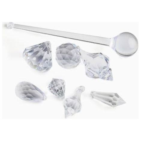 Set of 40 decorative clear acrylic ice drops for Christmas tree decoration – with hanging cord, suitable for indoor and outdoor trees