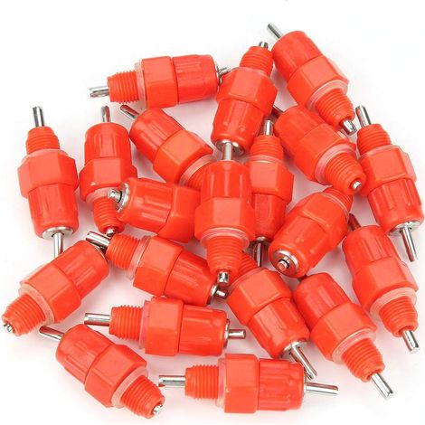 20 pièces automatique rouge mamelon buveur poule poulet canard poule buveur vis Type bétail alimentation (1/5)