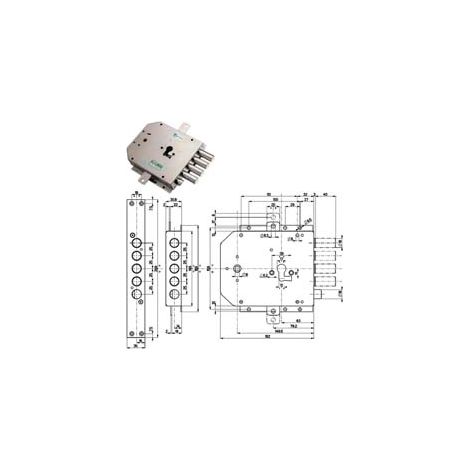 SERRATURA TRIPLICE APPLICARE CON SCROCCO CIL. EUROPEO BLINDATE 85555- - mm.63 DX (85555D) - 1 pezzi MOTTURA